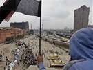 Protivládní demonstrace na námstí Tahrír v centru Káhiry (5. února 2011)