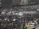 Demonstrace proti egyptskému prezidentu Husnímu Mubarakovi na káhirském námstí...