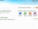 Úvodní stránka Office WebApps v rámci úloného prostoru SkyDrive