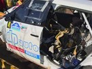 Kubicova koda po havárii v Rallye Ronde di Andora.