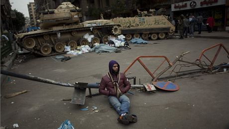 Protivládní demonstrace na námstí Tahrír v centru Káhiry (5. února 2011)