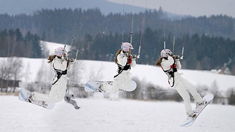 Snowkiting - kdy zkrotíte vítr, board skáe, jak vy pískáte