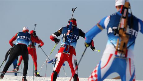 Momentka z juniorského mistrovství sv�ta v biatlonu v Novém M�st� na Morav�.