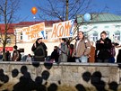 Studenti v Humpolci protestovali proti ruení gymnázií.
