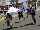 Provládní demonstranti v Jemenu (14. února 2011)