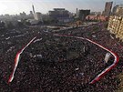 Káhirské námstí Tahrír zaplavily desetitisíce Egypan v rámci Pochodu vítzství (18. února 2011)