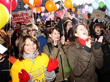 Studenti v Humpolci protestovali proti ruen gymnzi.