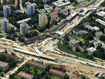 Stavba tunelů a mimoúrovňové křižovatky na brněnských ulicích Hradecká a Královopolská