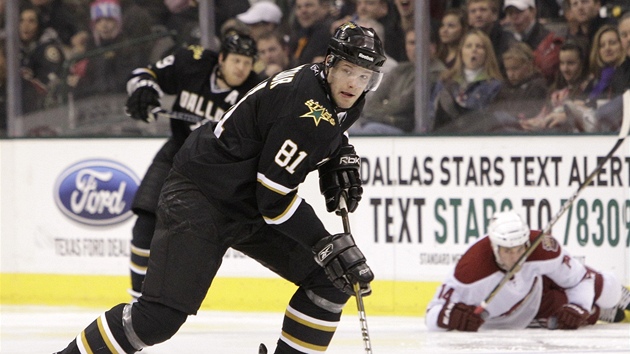 Tomá Vincour z Dallasu pi svém prvním startu v NHL.