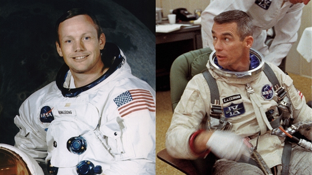 Amerití astronauti Neil Armstrong a Gene Cernan - První a (zatím) poslední mu...