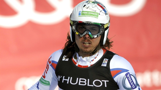 Ondej Bank v cíli kombinaního sjezdu na mistrovství svta v Ga-Pa. 