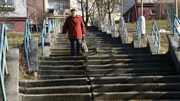 Nejdelí schodit v Uherské Brod je v havarijním stavu.