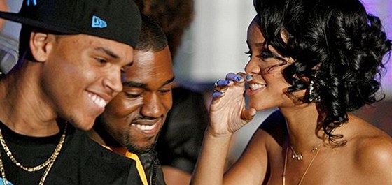 Nominace na hudební ceny MTV 2007 - Chris Brown, Kanye West a Rihanna, New York...