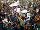 Píznivci vlády pi demonstraci v libyjském Tripolisu.