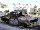 Pozstatky po demonstracích ve východolibyjském Benghází 