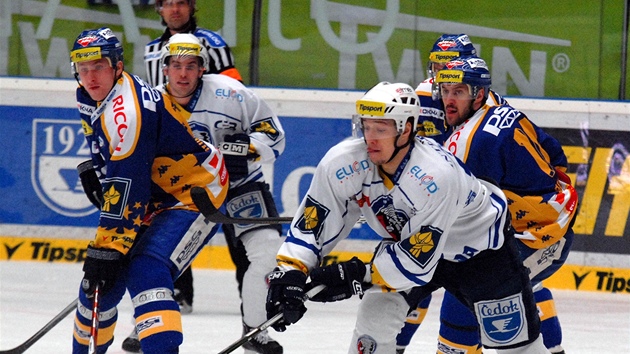 Momentka z extraligového utkání Plze - Zlín