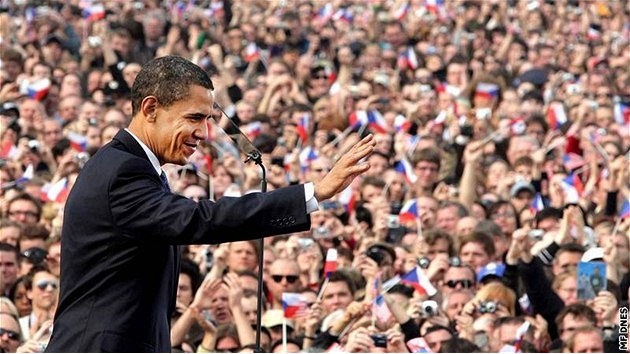 Barack Obama v Praze. (4. dubna 2009)