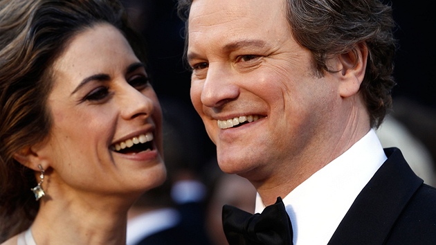 Colin Firth v doprovodu manelky Livie Giuggioli