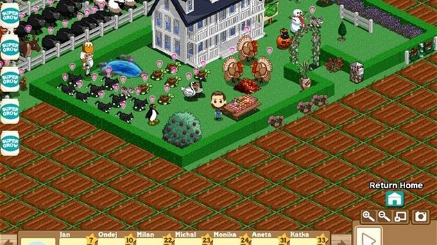 Hra Farmville na sociální síti Facebook