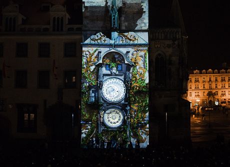 íjnová projekce na Staromstský orloj