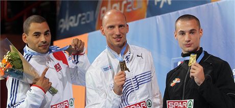 ZAHÁJIL SBÍRKU. Pekáká Petr Svoboda získal na HME první eskou medaili, jeho kolegové dalí ti pidali.