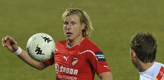 Plzeský obránce Frantiek Rajtoral v akci.