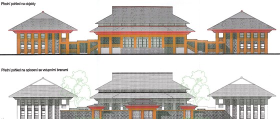 Studie buddhistického chrámu, který by Vietnamci rádi postavili v polích u praské Libue.