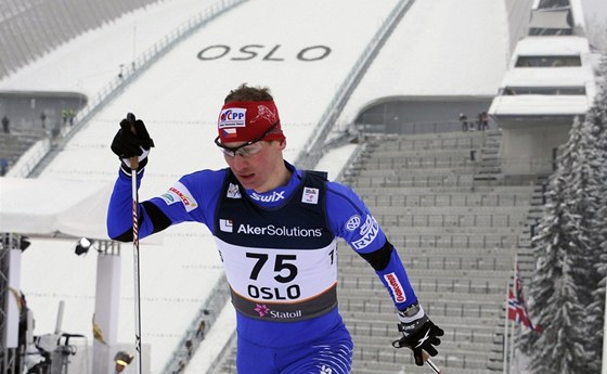 Luká Bauer na mistrovství svta v Oslu na trati klasické patnáctky. 