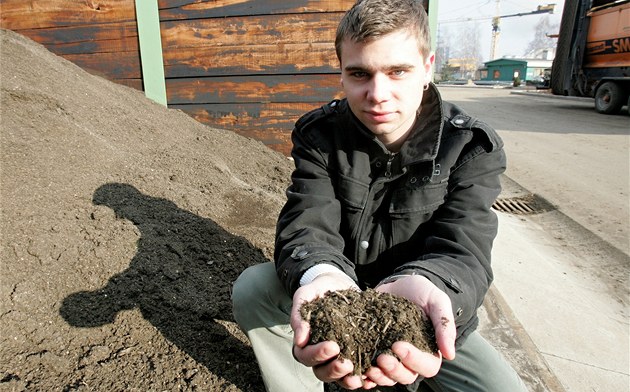 Marek Kofro, vedoucí kompostárny v Chudeicích.