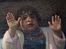 Egyptské dít v autobuse na útku z Libye (3. bezna 2011)
