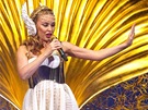 Australská zpvaka Kylie Minogue pedstavila esku desku Aphrodite (Praha, 2. bezna 2011)