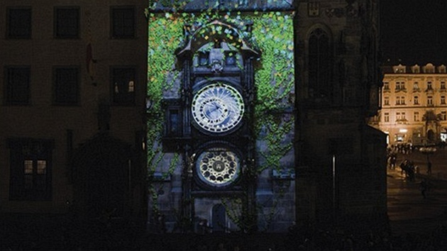 Projekce na Staroměstský orloj