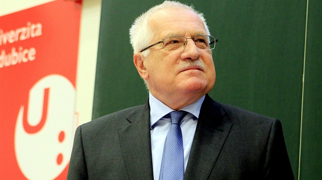 Prezident Václav Klaus na univerzit� v Pardubicích