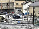 Tsunami smetla msto Kesennuma v japonské prefektue Mijagi. (11. bezna 2011)