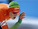 AMPIONKA. Ireen Wüstová z Nizozemska se stala v závod na 3 000 metr svtovou ampionkou.