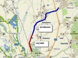 Plnovan cyklostezka mezi Olomouc a Hluovicemi, kter nave na u existujc sek z Blkovic-Laan.