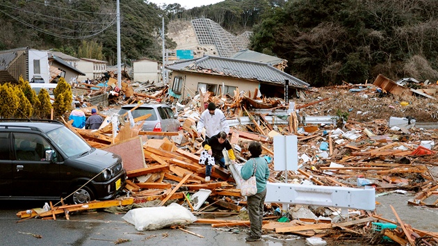 Japonské město Iwaki zasáhlo silné zemětřesení. (11. března 2011)