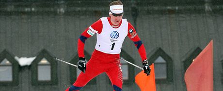 Luká Bauer pi Mistrovství eské republiky  v bhu na lyích.