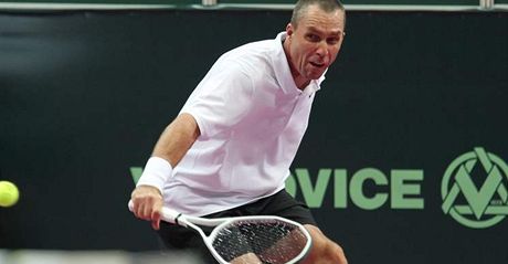 Ivan Lendl pi exhibici Advantage Tennis v Ostrav