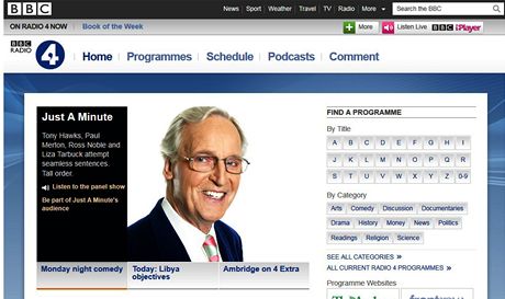 Home page internetových stránek satnice BBC 4