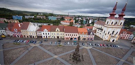 Pohled na centrum Kadan z ve radnice.