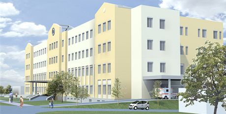 Vizualizace novho pavilonu nemocnice v Chebu.