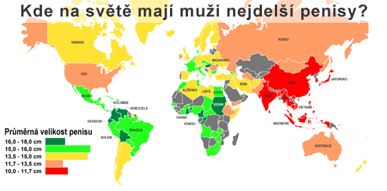 Češi prý mají třetí nejdelší penisy v Evropě. Tvrdí to kuriózní mapa -  iDNES.cz