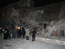 Zniené budovy v rezidenci libyjského vdce Muammara Kaddáfího (21. bezna 2011)