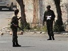 Policie v syrském mst Dará (23. bezna 2011)
