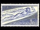 Potovní známka s prvním lovkem ve vesmíru J. A. Gagarinem (duben 1961)