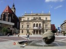 Horní námstí v Opav, pohled na Slezské divadlo