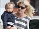 Elin Nordegrenová-Woodsová a syn Charlie Axel doma na Florid�.