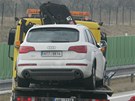 Kolize tí aut a dodávky na dálnici D11 u Dobenic (23. bezna 2011)