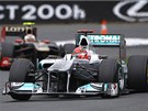 Michael Schumacher sa vozem Mercedes pi volném tréninku Velké ceny Austrálie F1.